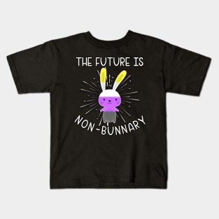 The Future Is Nonbinary "Non-Bunnary" Enby NB Gender Queer Kids T-Shirt